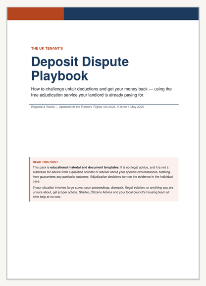 The Deposit Dispute Pack — Challenge Unfair Deposit Deductions