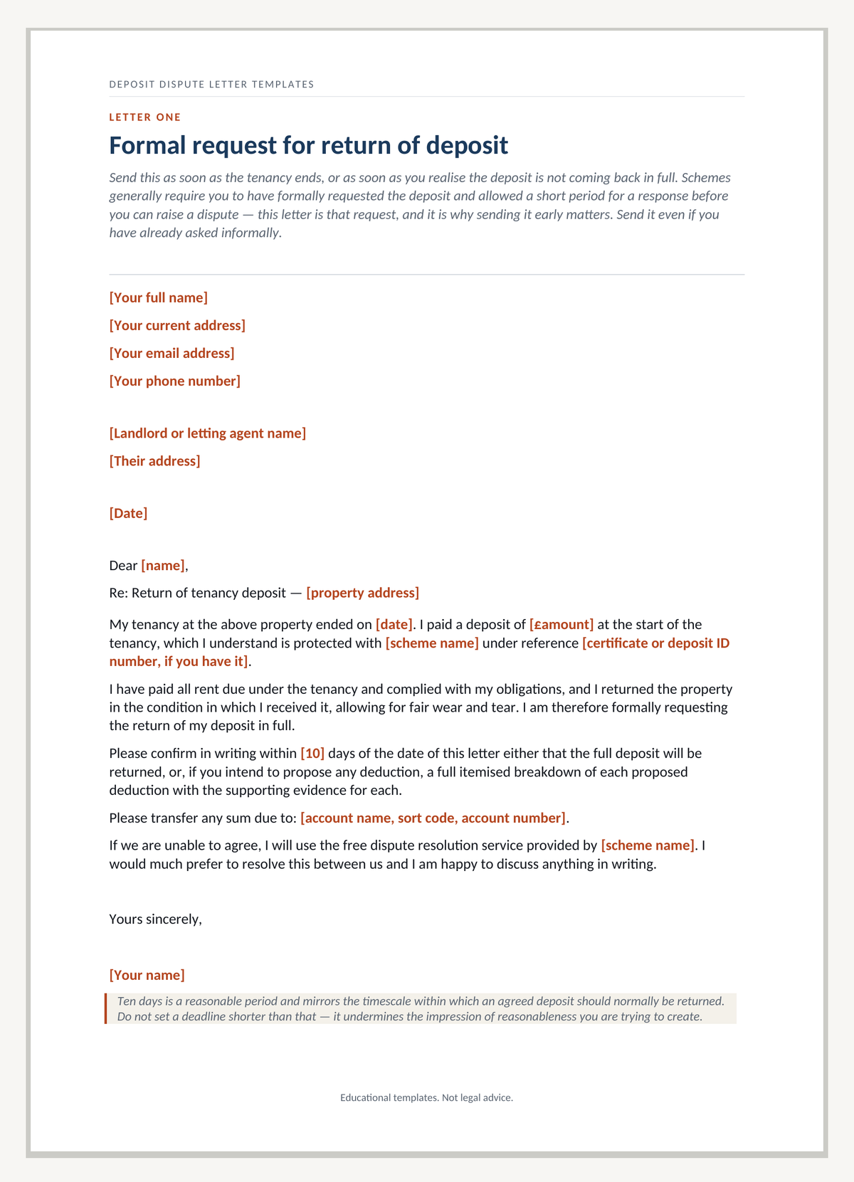 The Deposit Dispute Pack — Challenge Unfair Deposit Deductions