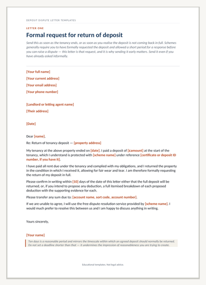 The Deposit Dispute Pack — Challenge Unfair Deposit Deductions